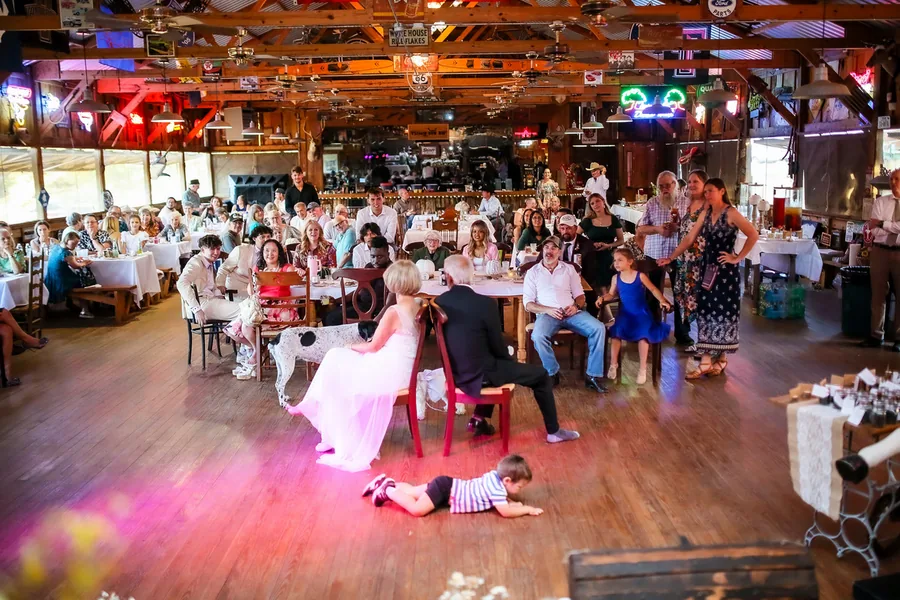 The dance hall full of guests
