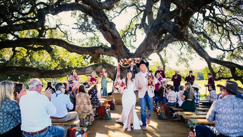 A wedding ceremony under the great oak